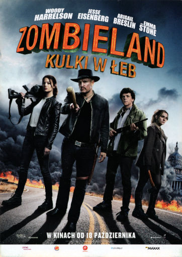 Przód ulotki filmu 'Zombieland: Kulki w łeb'