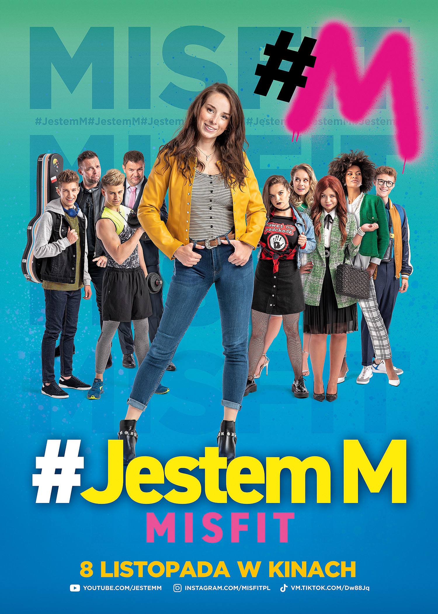 Polski plakat filmu '#Jestem M. Misfit'