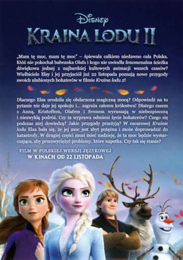 Tył ulotki filmu 'Kraina lodu II'