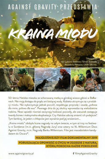 Tył ulotki filmu 'Kraina miodu'