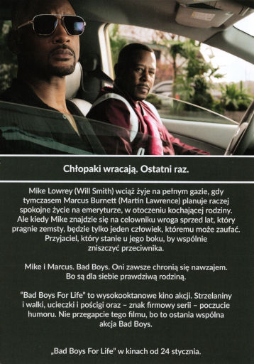 Tył ulotki filmu 'Bad Boys for Life'