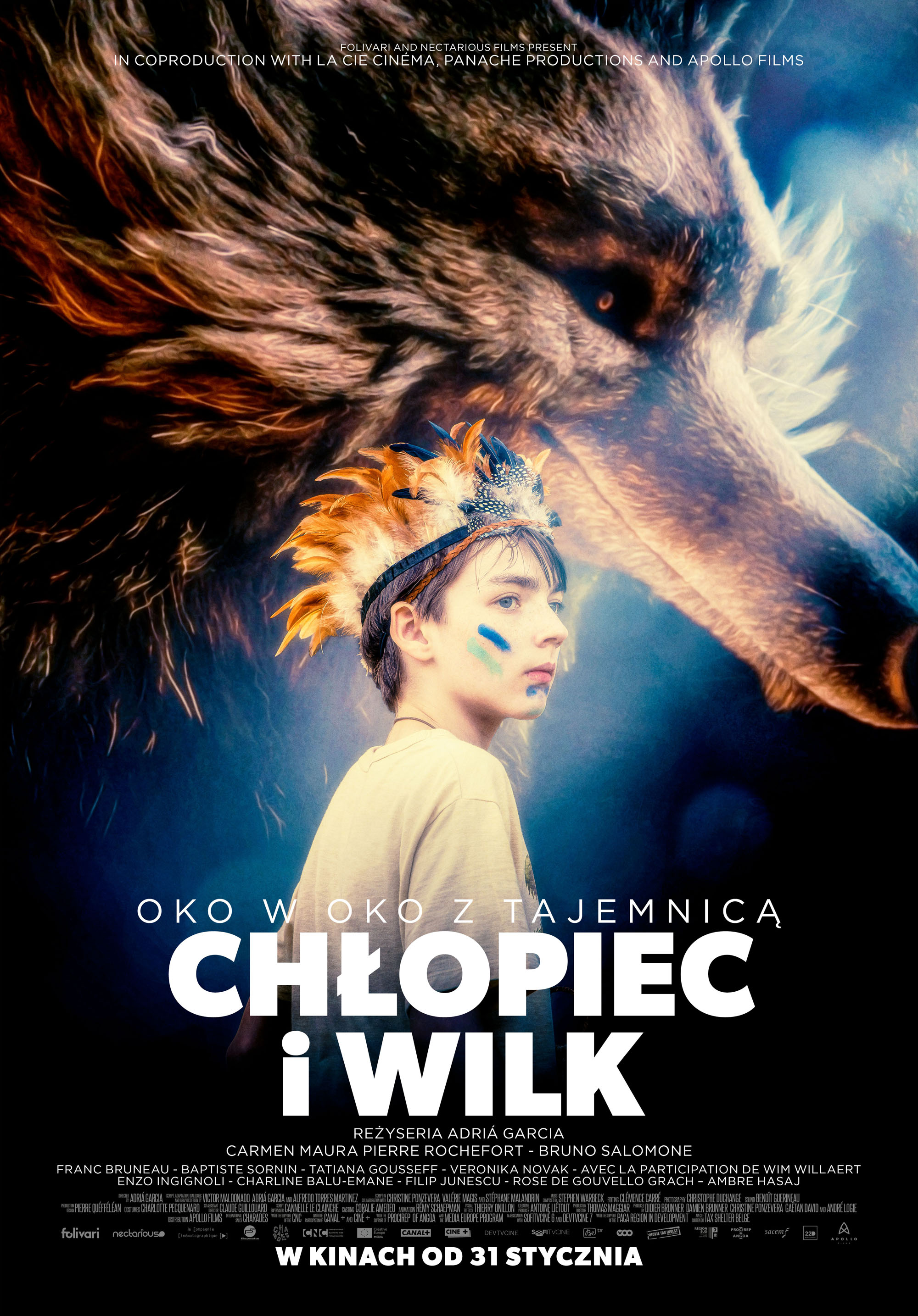 Polski plakat filmu 'Chłopiec i wilk'