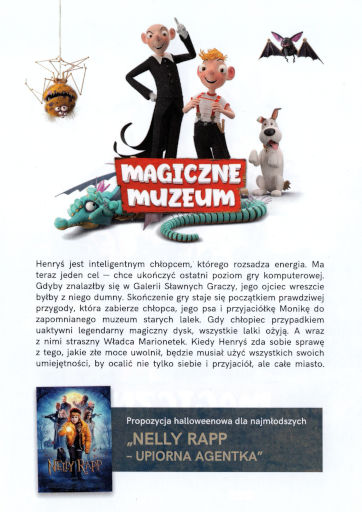 Tył ulotki filmu 'Magiczne muzeum'