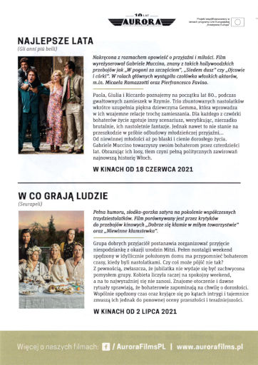 Tył ulotki filmu 'Najlepsze lata'