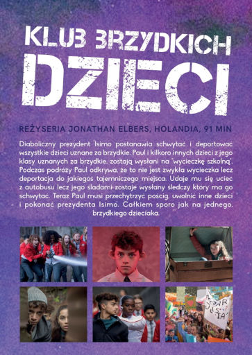 Tył ulotki filmu 'Klub brzydkich dzieci'