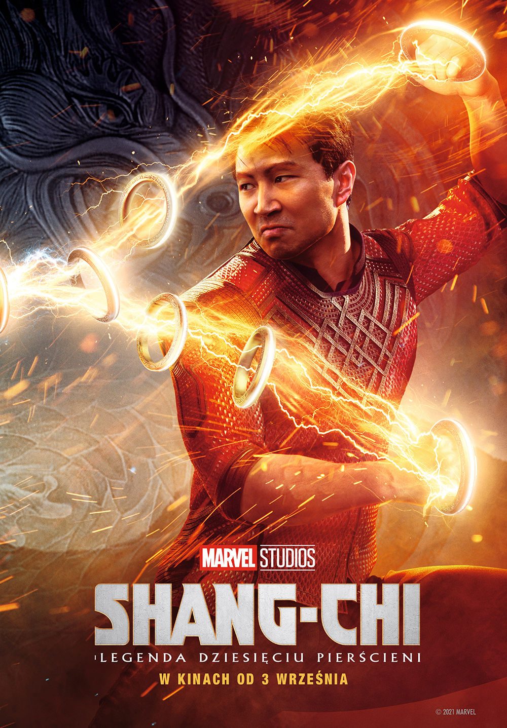 Polski plakat filmu 'Shang-Chi i legenda dziesięciu pierścieni'