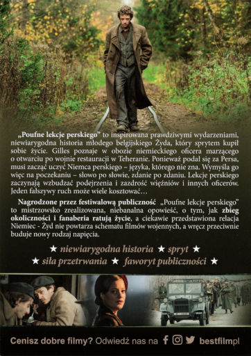 Tył ulotki filmu 'Poufne lekcje perskiego'