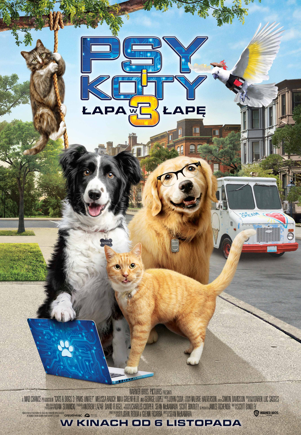 Polski plakat filmu 'Psy i koty 3: Łapa w łapę'