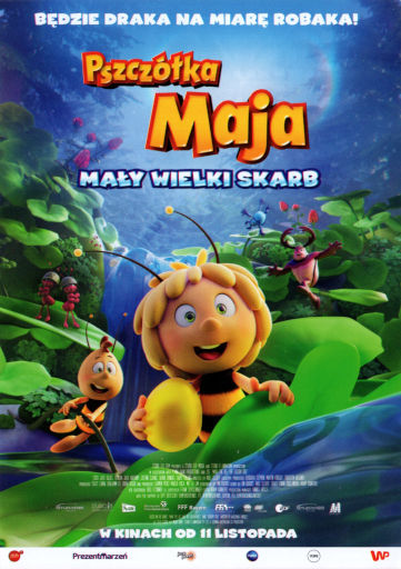Przód ulotki filmu 'Pszczółka Maja: Mały wielki skarb'