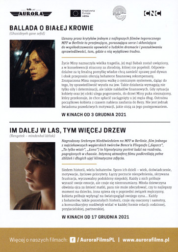 Tył ulotki filmu 'Ballada o białej krowie'
