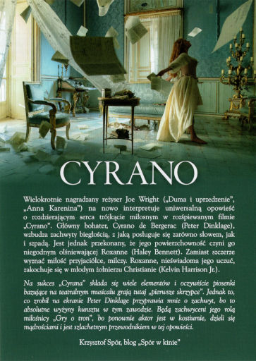 Tył ulotki filmu 'Cyrano'