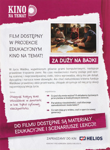 Tył ulotki filmu 'Za duży na bajki'
