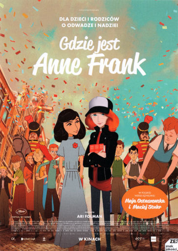 Przód ulotki filmu 'Gdzie jest Anne Frank'