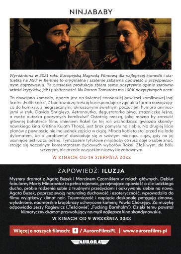Tył ulotki filmu 'Ninjababy'