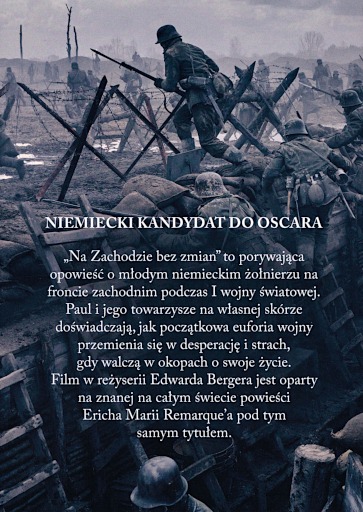 Tył ulotki filmu 'Na Zachodzie bez zmian'