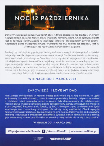 Tył ulotki filmu 'Noc 12 października'