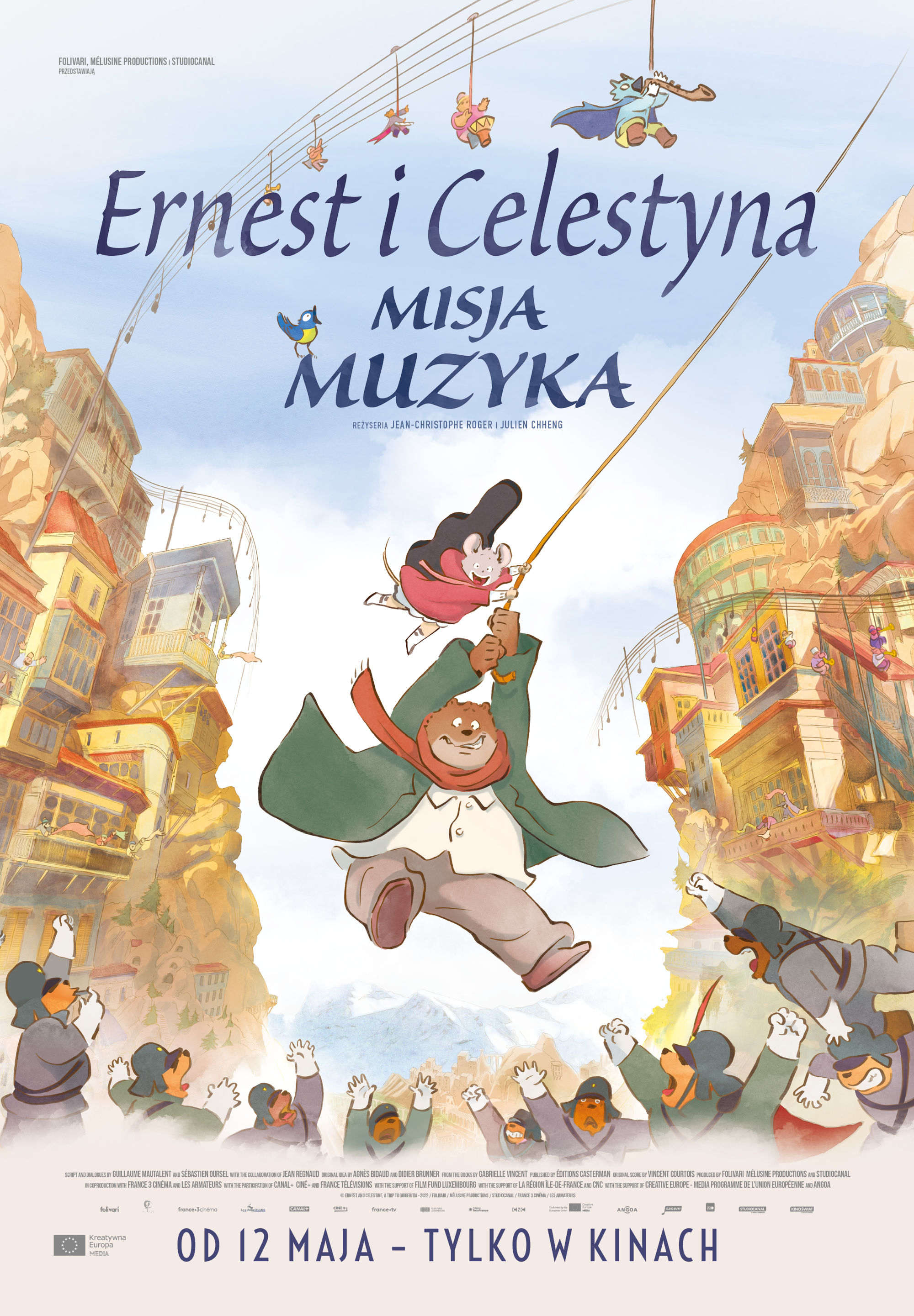 Polski plakat filmu 'Ernest i Celestyna: Misja muzyka'