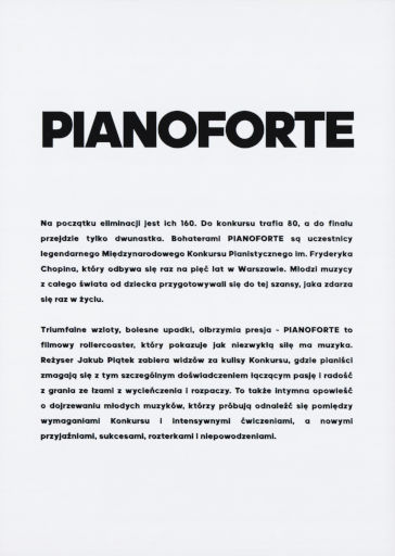 Tył ulotki filmu 'Pianoforte'