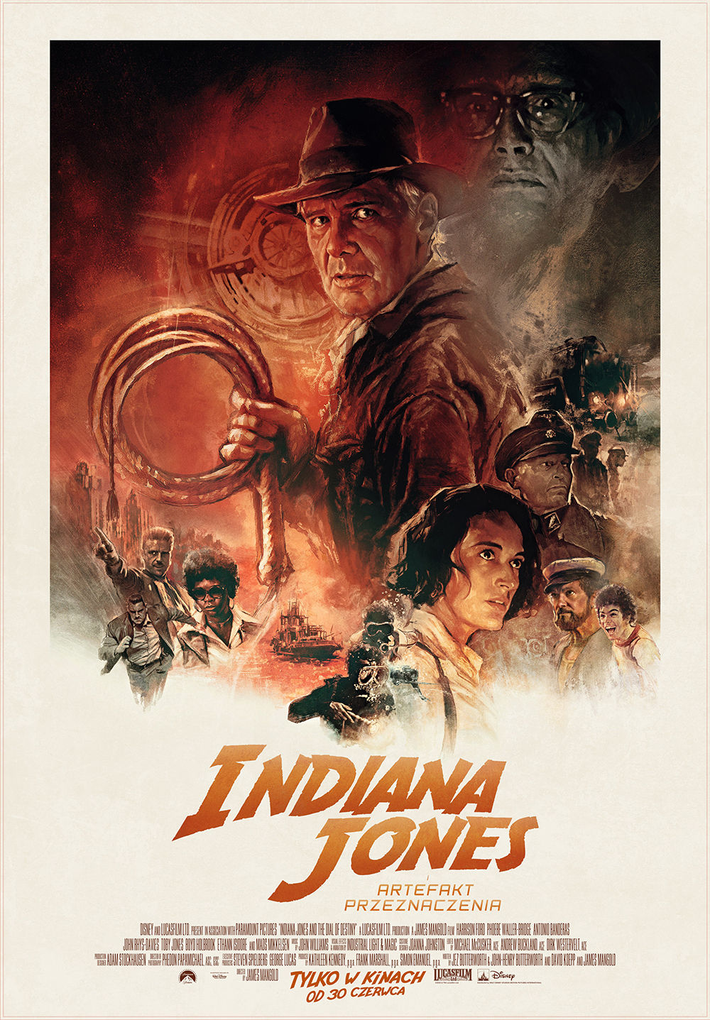 Polski plakat filmu 'Indiana Jones i artefakt przeznaczenia'