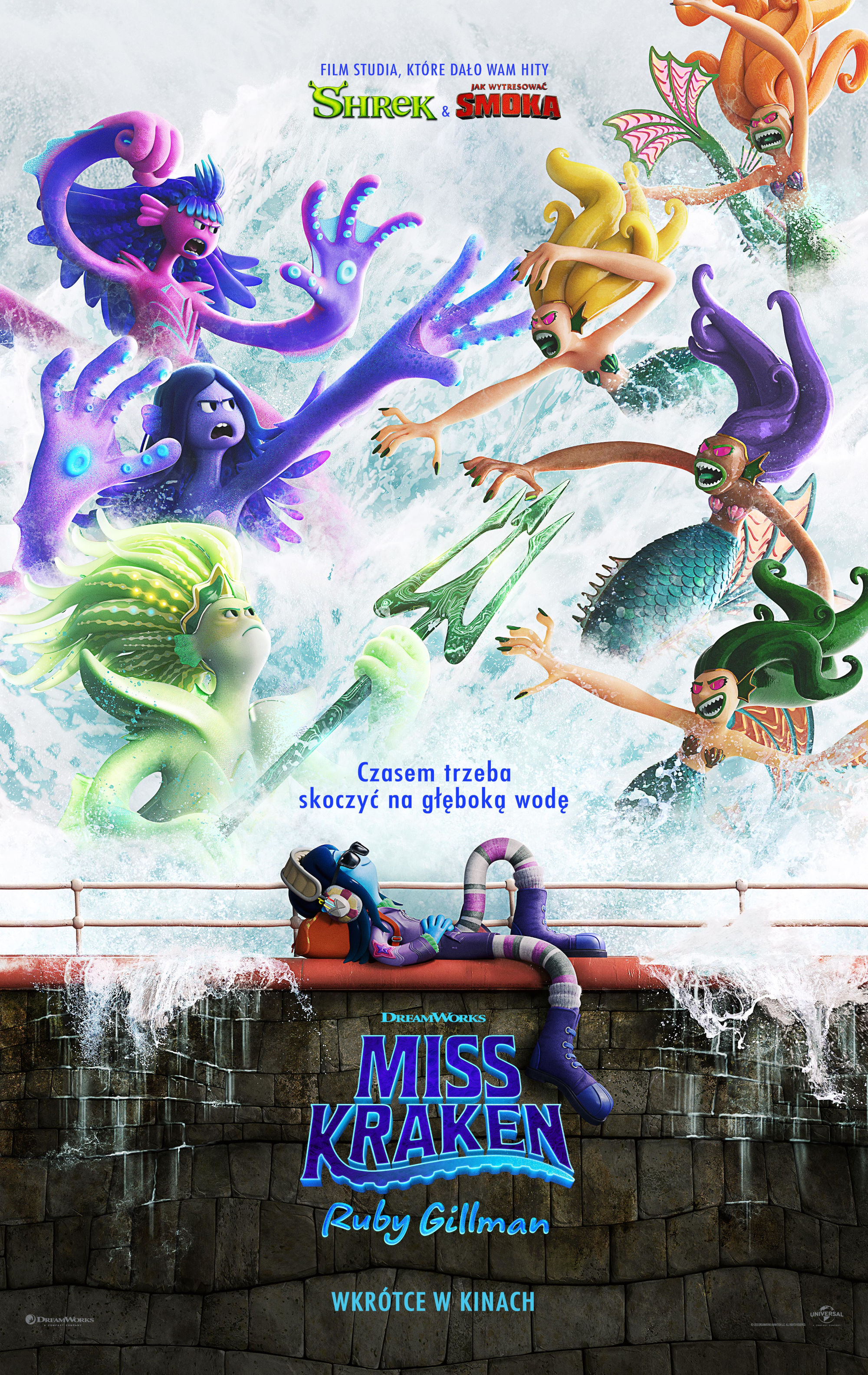 Polski plakat filmu 'Miss Kraken. Ruby Gillman'