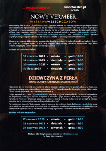 Tył ulotki filmu 'Nowy Vermeer. Wystawa wszech czasów | Dziewczyna z perłą i inne skarby haskiego Mauritshuisu'