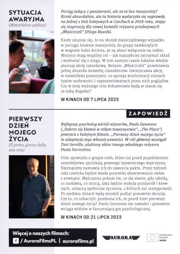 Tył ulotki filmu 'Sytuacja awaryjna'