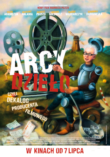 Przód ulotki filmu 'Arcydzieło czyli dekalog producenta filmowego'