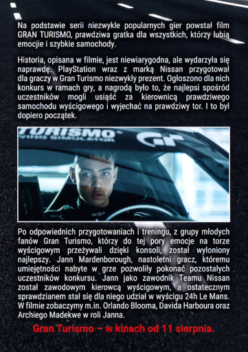 Tył ulotki filmu 'Gran Turismo'