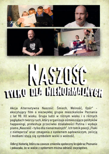 Tył ulotki filmu 'Naszość - tylko dla nienormalnych'
