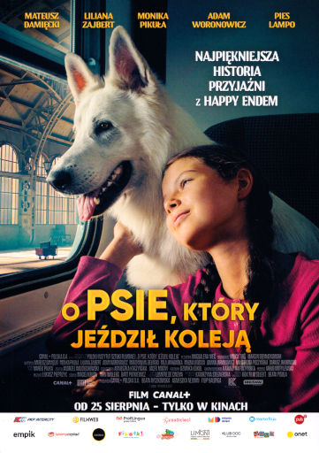 Przód ulotki filmu 'O psie, który jeździł koleją'