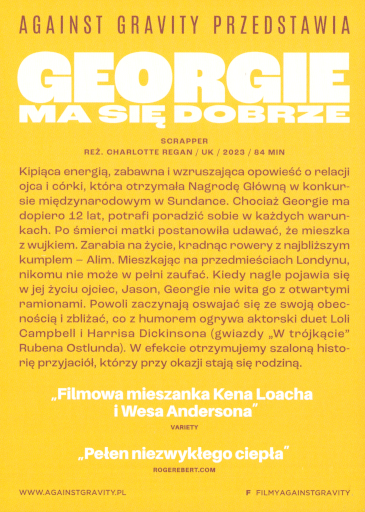 Tył ulotki filmu 'Georgie ma się dobrze'