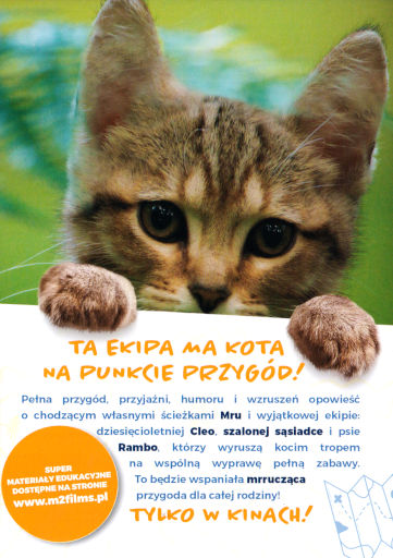 Tył ulotki filmu 'Mru i ja: Wielka przygoda na cztery łapy'