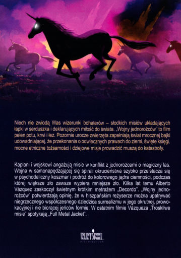 Tył ulotki filmu 'Wojny jednorożców'