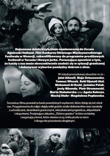 Tył ulotki filmu ' Zielona granica'