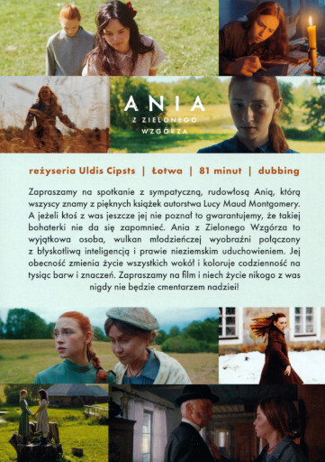 Tył ulotki filmu 'Ania z Zielonego Wzgórza'