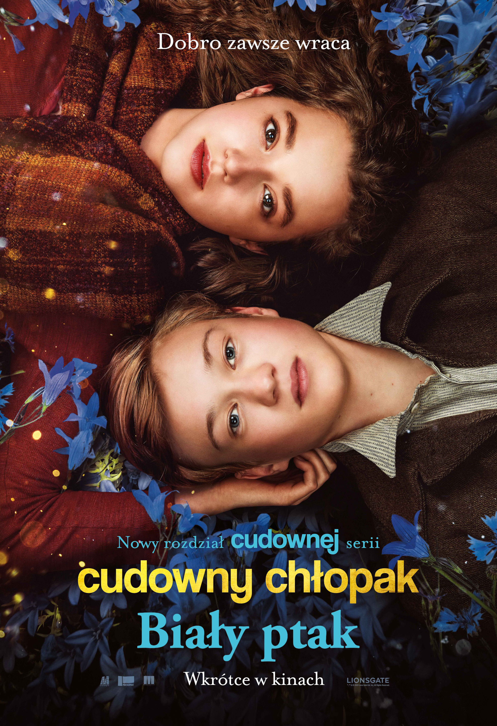 Polski plakat filmu 'Cudowny chłopak. Biały ptak'