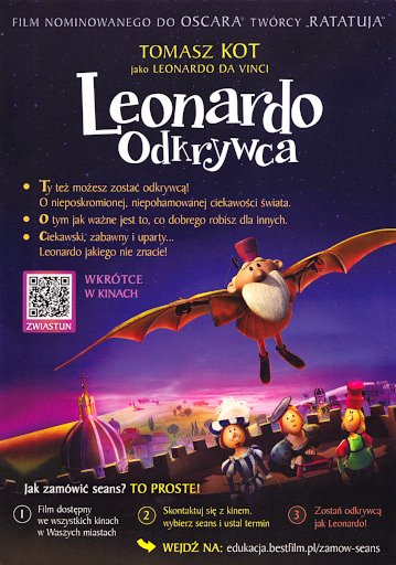 Tył ulotki filmu 'Pies i Robot | Leonardo. Odkrywca'