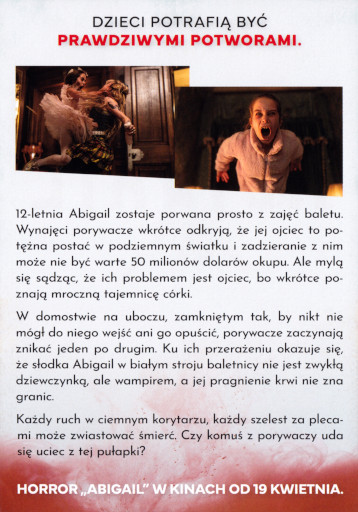 Tył ulotki filmu 'Abigail'