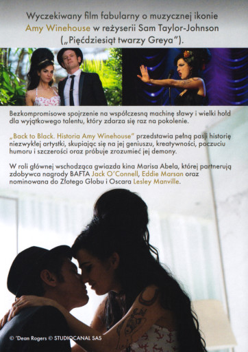 Tył ulotki filmu 'Back to Black. Historia Amy Winehouse'
