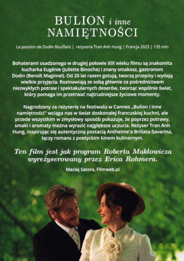 Tył ulotki filmu 'Bulion i inne namiętności'