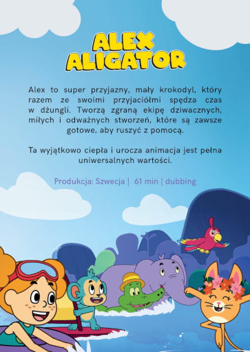 Tył ulotki filmu 'Alex Aligator'
