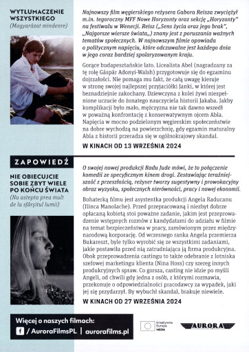 Tył ulotki filmu 'Wytłumaczenie wszystkiego'