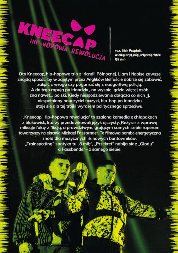 Tył ulotki filmu 'Kneecap. Hip-hopowa rewolucja'