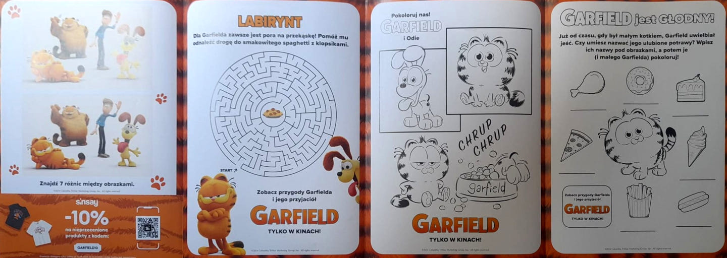 Tył ulotki filmu 'Garfield | Istoty fantastyczne | Gru i Minionki: Pod przykrywką'